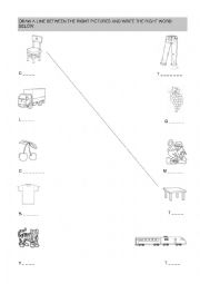 English Worksheet: Match the pictures