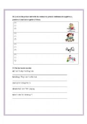 English Worksheet: second part present continuous 