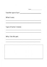 English Worksheet: My Favorite Pet