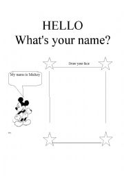 English Worksheet: hello my name is