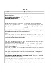 English Worksheet: Lesson Plan can and cant