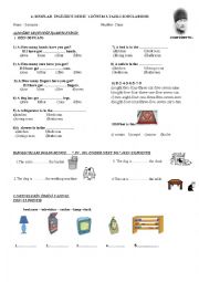 English Worksheet: 1ST TERM 3RD EXAM FOR 4TH GRADES