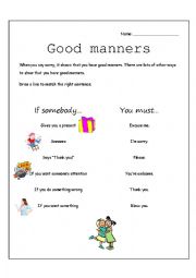 good manners esl worksheet by tarrynr