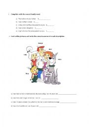 English Worksheet: Family and descriptions 