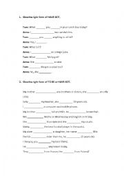 English Worksheet: To Be or HAVE GOT