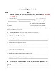 worksheet pre-test