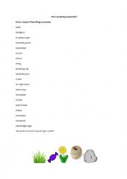 English Worksheet: search for things outside. 