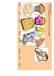English Worksheet: food in English