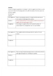 English Worksheet: situations