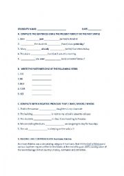 English Worksheet: Review Tenses