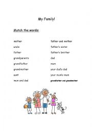 English Worksheet: The family 