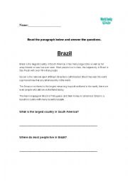 Analytic reading & Writing Exercise on Brazil