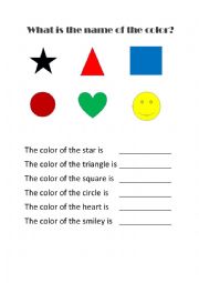 English Worksheet: What is the name of the color
