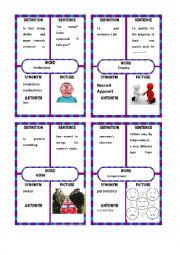 English Worksheet: vsual cards