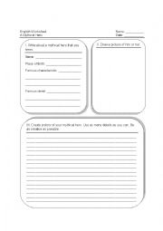 English Worksheet: A Mythical Hero