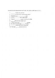 English Worksheet: Countable and Uncountables