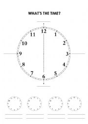 English Worksheet: Whats the time?