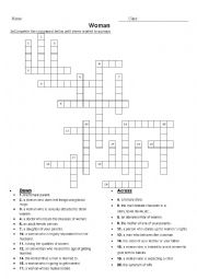 English Worksheet: A crossword puzzle about 