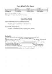 English Worksheet: Past Perfect Simple - formation + exercises