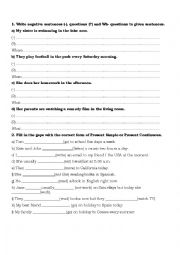 English Worksheet: Present Simple & Present Continuous