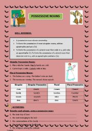 Possessive Nouns (rules and activities)