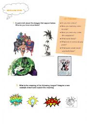 English Worksheet: superheroes