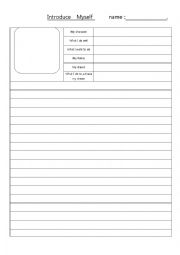 English Worksheet: Introduce Yourself with your photo