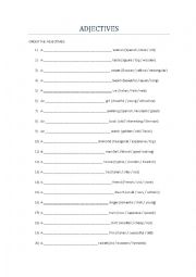 English Worksheet: Ordering the adjectives