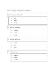 English Worksheet: Past simple and past continuous - 22 - 3- 2014 - Exercises