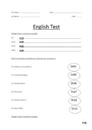 English Worksheet: Test: what times is it?