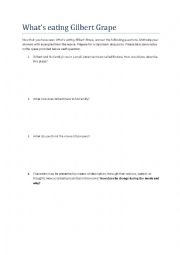 English Worksheet: Gilbert Grape discussion questions