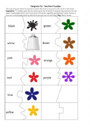 English Worksheet: colours puzzle