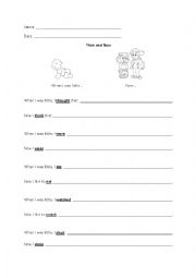 English Worksheet: Now and Then - Practicing Irregular Verbs