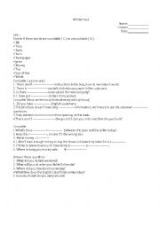 English Worksheet: evaluation tenses