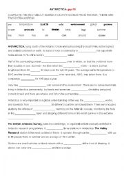 English Worksheet: Antarctica GAP FILL