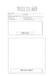 English Worksheet: Back to school: this is me!