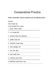 English Worksheet: Comparatives Practice