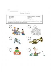 Hobbies Worksheet