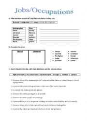 English Worksheet: Jobs/occupations