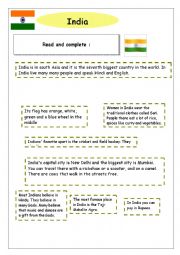 English Worksheet: Reading about a country