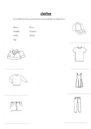 English Worksheet: clothes