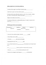 English Worksheet: personal adjectives