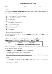 English Worksheet: Conditionals types 2 and 3
