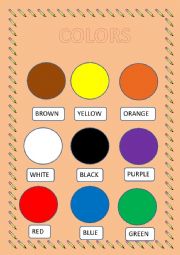 English Worksheet: COLORS PICTIONARY
