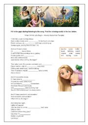 English Worksheet: When Will My Life Begin - Mandy Moore