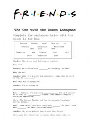 English Worksheet: Complete the senteces- Friends