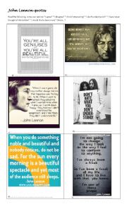 English Worksheet: John Lennon Quotes