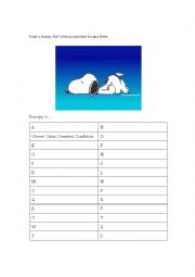 English Worksheet: What is Snoopy like? (Adjectives)