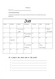 English Worksheet: calendar