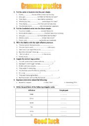 English Worksheet: past and future simple worksheet